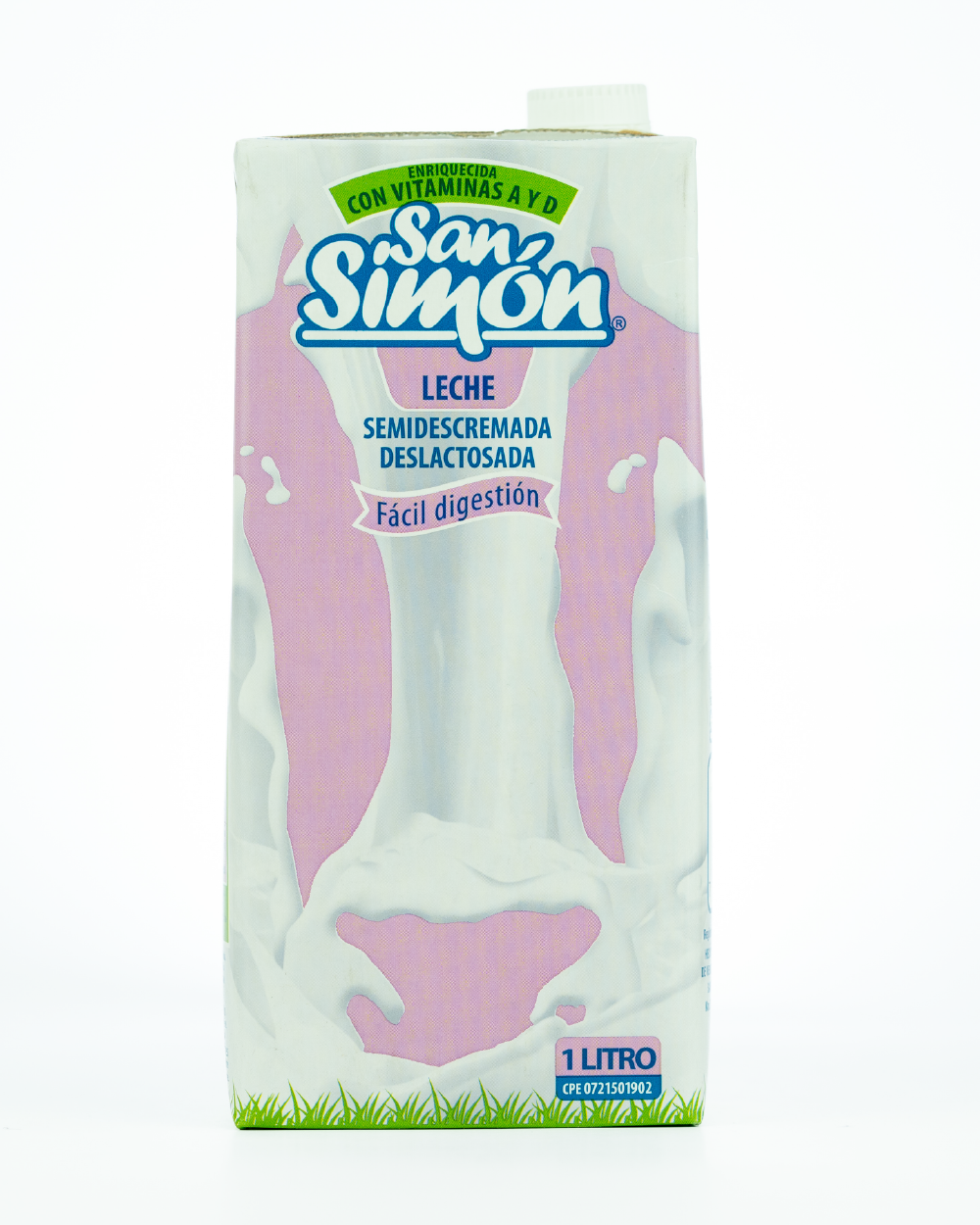 Leche Semidescremada Deslactosada UHT San Simón, envase de 1 litro