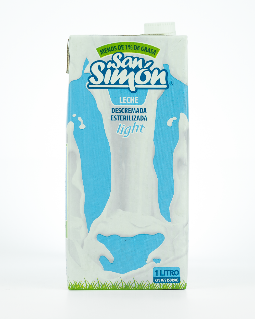 Leche Descremada Esterilizada Light UHT San Simón, envase de 1 litro