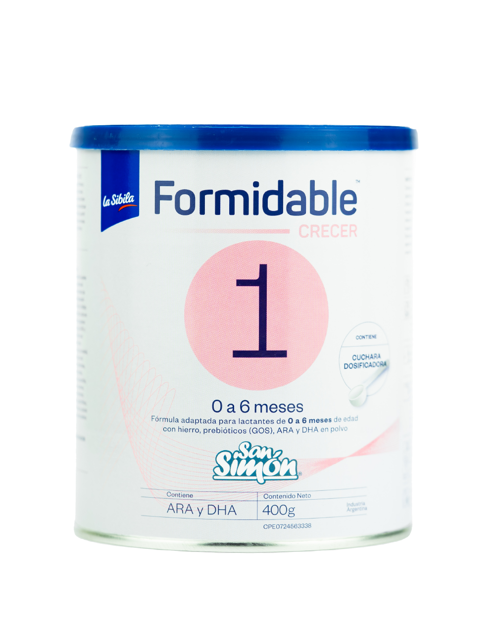 Leche Fórmula para Bebés San Simón Formidable 400 gramos en polvo, etapa 0 a 6 meses