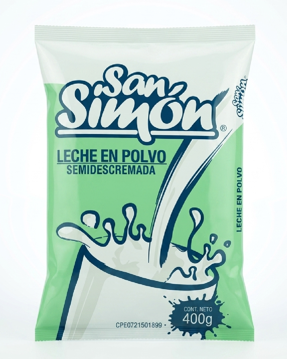 Leche en Polvo Semidescremada San Simón, empaque de 400 g