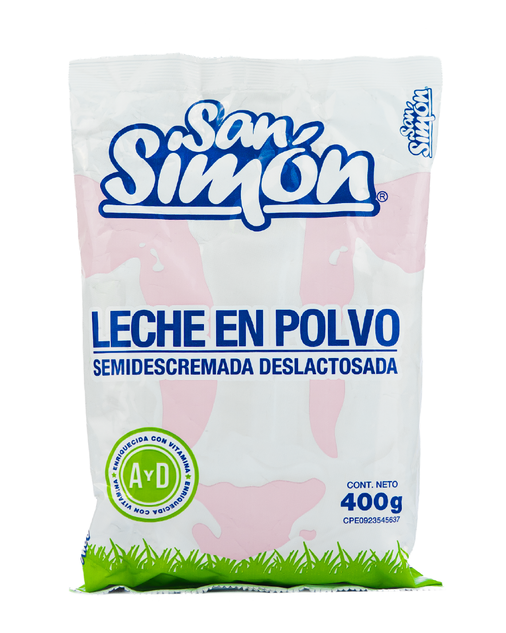 Leche en Polvo Semidescremada Deslactosada San Simón, empaque de 400 g