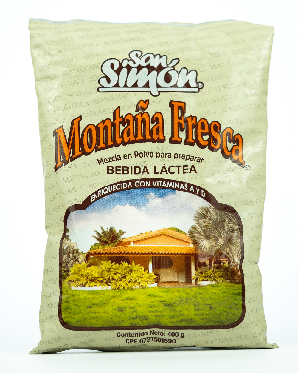 Bebida Láctea Montaña Fresca San Simón, empaque de 400 g